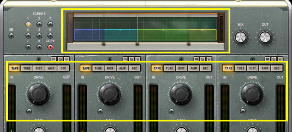 Quadrafuzz 2 のインターフェイス